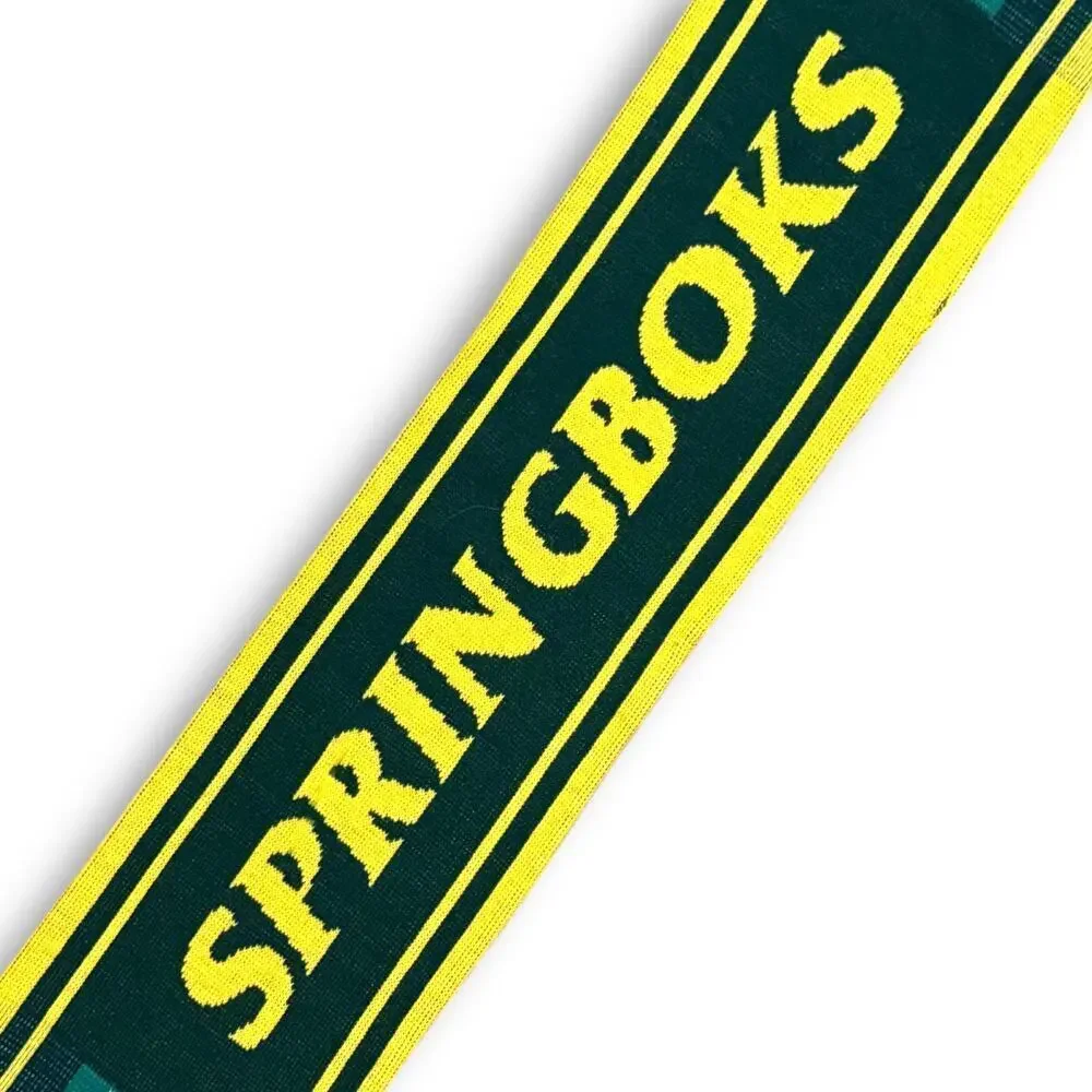 Retro Sprongoboks South Africa Rugby Scarf 2007 Rugby World Cup Green Knit